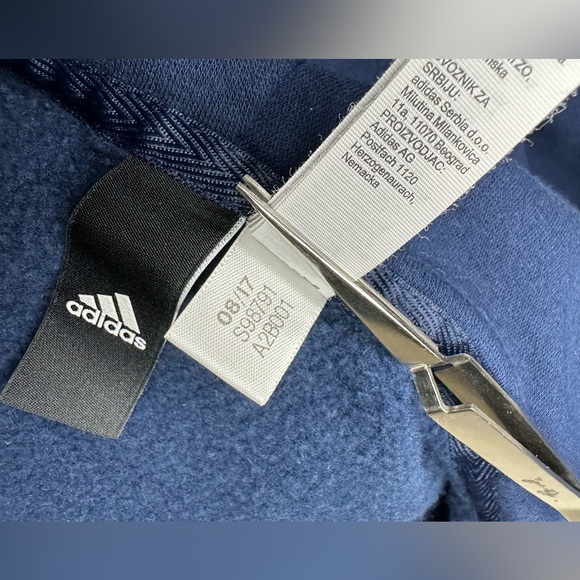 Adidas Original 3-stripe hooded track jacket Navy Style No. S98791 - Picture 7 of 8